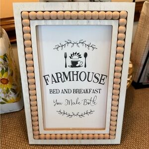 Farmhouse Bed and Breakfast Sign Beaded Frame~cottagecore~rustic~hobby lobby